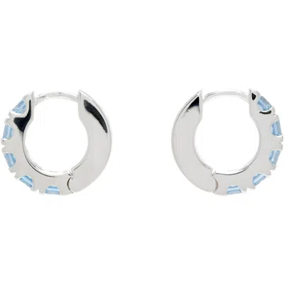 Hatton Labs Facet Hoop Earrings In Silver