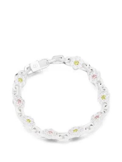 Hatton Labs Floral-motif Crystal-embellished Bracelet In Multi