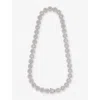 HATTON LABS HATTON LABS MEN'S SILVER XL DAISY TENNIS CHAIN CUBIC-ZIRCONIA 925 STERLING-SILVER NECKLACE