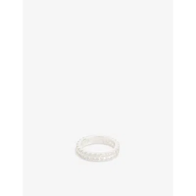 Hatton Labs Mens Elliptical 925 Sterling Silver Ring White