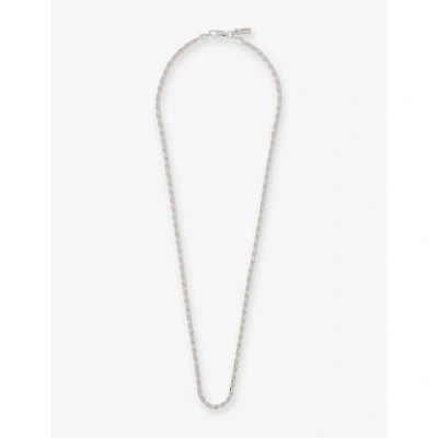 Hatton Labs Mens Silver White Twisted Mini Rope-chain 925 Sterling-silver Necklace