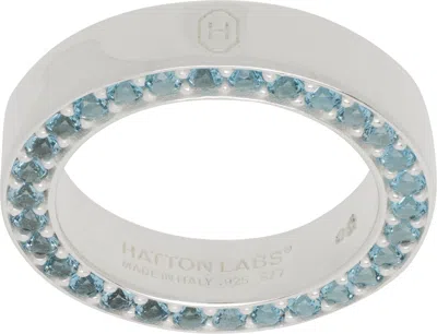 Hatton Labs Silver & Blue Classic Infinity Ring In Topaz