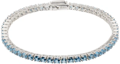 Hatton Labs Silver & Blue Classic Tennis Bracelet In Silver / Blue