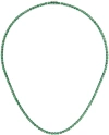 HATTON LABS SILVER & GREEN CLASSIC TENNIS CHAIN NECKLACE