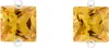 Hatton Labs Silver & Orange Square S Earrings In Silver/yellow