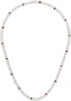 Hatton Labs Silver & Red Drop Tennis Chain Necklace In White / Red