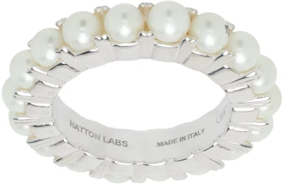 Hatton Labs Silver & White Eternity Ring In Silver / Pearl