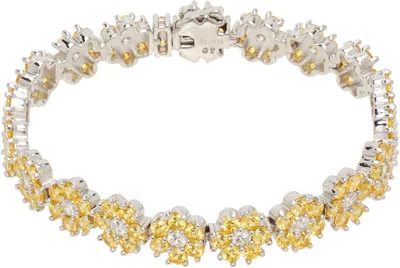 Hatton Labs Silver & Yellow Daisy Tennis Bracelet
