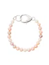 Hatton Labs Silver Bracelet With Mixed Pink Freshwater Pearls Woman In Pink
