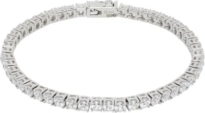Hatton Labs Silver Classic Tennis S Bracelet In White