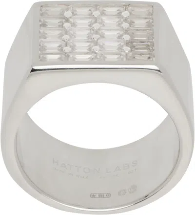 Hatton Labs Silver Craquelure Ring In White