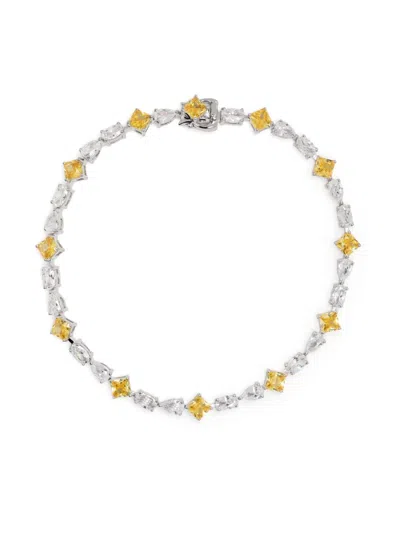 Hatton Labs Silver Crystal Tennis Bracelet