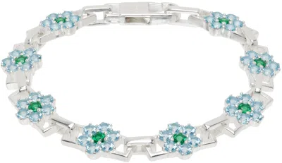 Hatton Labs Silver Daisy Bracelet In Silver/topaz