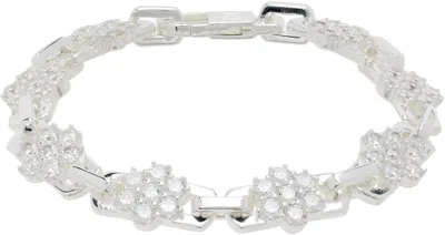 Hatton Labs Silver Daisy Chain Bracelet In White