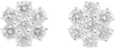 Hatton Labs Silver Daisy Earrings In White