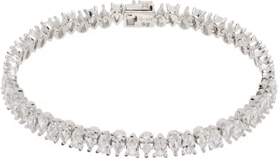 Hatton Labs Silver Drop Tennis Bracelet In White