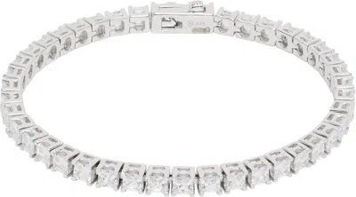 Hatton Labs Silver Facet Tennis Bracelet In White
