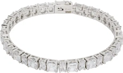 Hatton Labs Silver Puzzle Tennis Bracelet In White