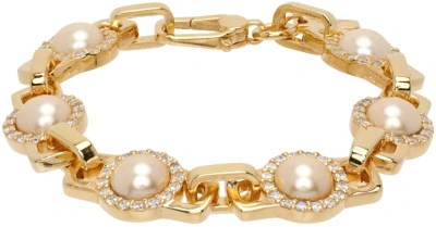 Hatton Labs Ssense Exclusive Gold Romeo Link Bracelet In White/gold