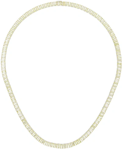 Hatton Labs Ssense Exclusive Silver & Yellow Emerald Cut Tennis Chain Necklace In Silver / Yellow