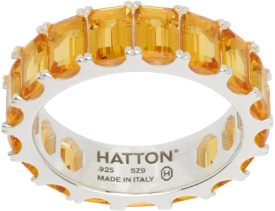 Hatton Labs Ssense Exclusive Silver & Yellow Octagon Eternity Ring In Silver / Yellow