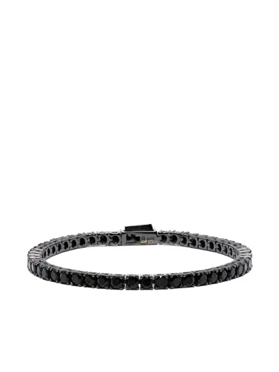 Hatton Labs Sterling Silver Crystal-embellished Bracelet In Black