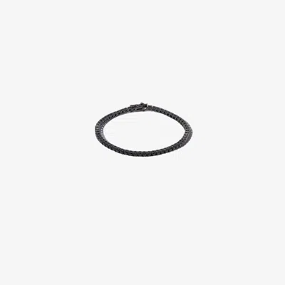 Hatton Labs Sterling Silver Crystal Tennis Bracelet In Black
