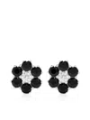 Hatton Labs Black Stone Stud Earrings In Silver