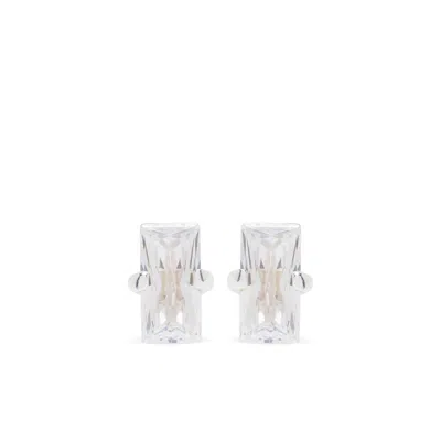 Hattone Labs Silver  White Earrings