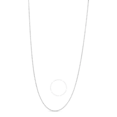 Haus Of Brilliance .925 Sterling Silver 0.7mm Slim And Dainty Unisex 18" Inch Ball Bead Chain Neckla In White