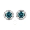 Haus Of Brilliance .925 Sterling Silver Treated Colored Diamond Modern 4-prong Solitaire Milgrain Stud Earrings In White