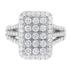 HAUS OF BRILLIANCE HAUS OF BRILLIANCE .925 STERLING SILVER 1 9/10 CTTW LAB-GROWN DIAMOND CLUSTER RING (F-G COLOR