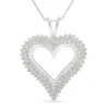 HAUS OF BRILLIANCE HAUS OF BRILLIANCE .925 STERLING SILVER 1 CTTW DIAMOND HEART 18" PENDANT NECKLACE (I-J COLOR