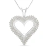 Haus Of Brilliance .925 Sterling Silver 1 Cttw Diamond Heart 18" Pendant Necklace (i-j Color In White