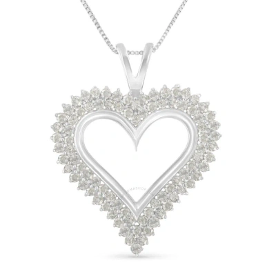 Haus Of Brilliance .925 Sterling Silver 1 Cttw Diamond Heart 18" Pendant Necklace (i-j Color In White