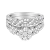 HAUS OF BRILLIANCE HAUS OF BRILLIANCE .925 STERLING SILVER 1 CTTW LAB-GROWN DIAMOND ENGAGEMENT RING AND BAND SET (F-G C