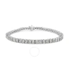 HAUS OF BRILLIANCE HAUS OF BRILLIANCE .925 STERLING SILVER 1.0 CTTW DIAMOND SQUARE FRAME MIRACLE-SET TENNIS BRACELET (I