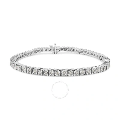 Haus Of Brilliance .925 Sterling Silver 1.0 Cttw Diamond Square Frame Miracle-set Tennis Bracelet (i In White