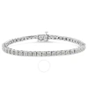 HAUS OF BRILLIANCE HAUS OF BRILLIANCE .925 STERLING SILVER 1.0 CTTW MIRACLE-SET DIAMOND ROUND FACETED BEZEL TENNIS BRAC