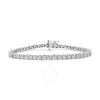 HAUS OF BRILLIANCE HAUS OF BRILLIANCE .925 STERLING SILVER 1.0 CTTW MIRACLE-SET DIAMOND ROUND FACETED BEZEL TENNIS BRAC