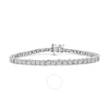 Haus Of Brilliance .925 Sterling Silver 1.0 Cttw Miracle-set Round-cut Diamond Faceted Bezel Tennis  In White