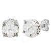 HAUS OF BRILLIANCE HAUS OF BRILLIANCE .925 STERLING SILVER 1/2 CTTW CTTW PRONG SET LAB-GROWN ROUND DIAMOND CLUSTER STUD