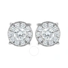 HAUS OF BRILLIANCE HAUS OF BRILLIANCE .925 STERLING SILVER 1/2 CTTW LAB-GROWN DIAMOND FLORAL CLUSTER EARRING (F-G COLOR