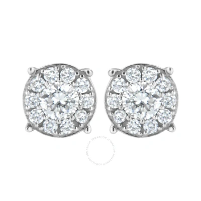 Haus Of Brilliance .925 Sterling Silver 1/2 Cttw Lab-grown Diamond Floral Cluster Earring (f-g Color In White