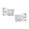 HAUS OF BRILLIANCE HAUS OF BRILLIANCE .925 STERLING SILVER 1/2 CTTW LAB-GROWN DIAMOND FLORAL CLUSTER STUD EARRING (F-G 