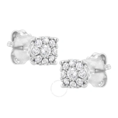 Haus Of Brilliance .925 Sterling Silver 1/2 Cttw Lab-grown Diamond Floral Cluster Stud Earring (f-g In White