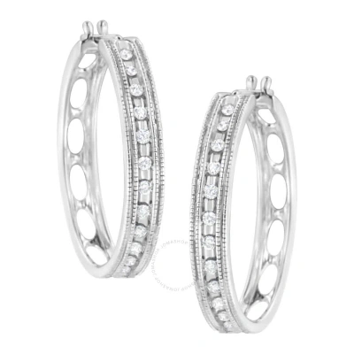 Haus Of Brilliance .925 Sterling Silver 1/2 Cttw Lab-grown Diamond Hoop Earring (f-g Color In White
