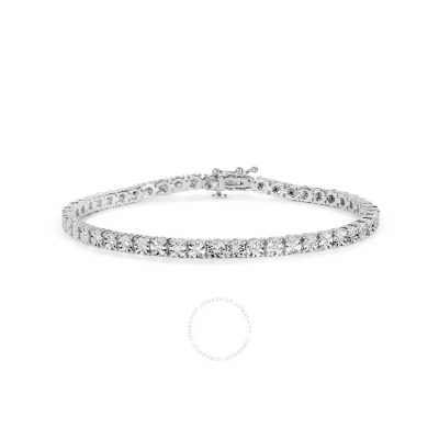Haus Of Brilliance .925 Sterling Silver 1/2 Cttw Lab Grown Diamond Illusion-set Miracle Plate Tennis Bracelet (g-h Colo In White