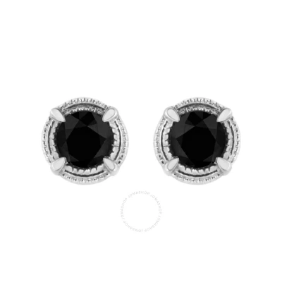 Haus Of Brilliance .925 Sterling Silver 1/2 Cttw Treated Black Diamond Modern 4-prong Solitaire Milg In White