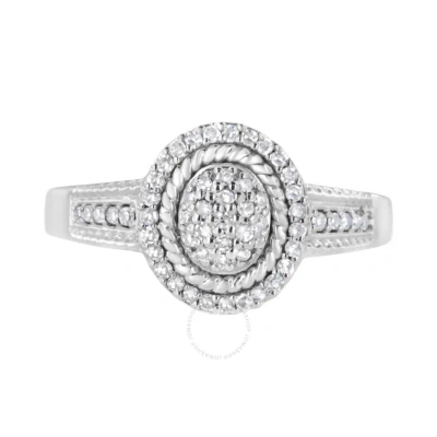 Haus Of Brilliance .925 Sterling Silver 1/3 Cttw Pave Set Round-cut Diamond Braided Halo Cocktail Ri In White
